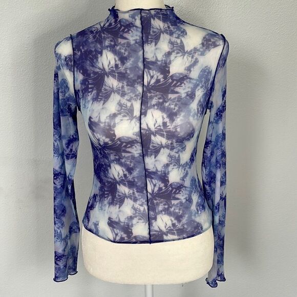 Forever 21 sheer butterfly shirt.  Size Small. - Picture 1 of 6